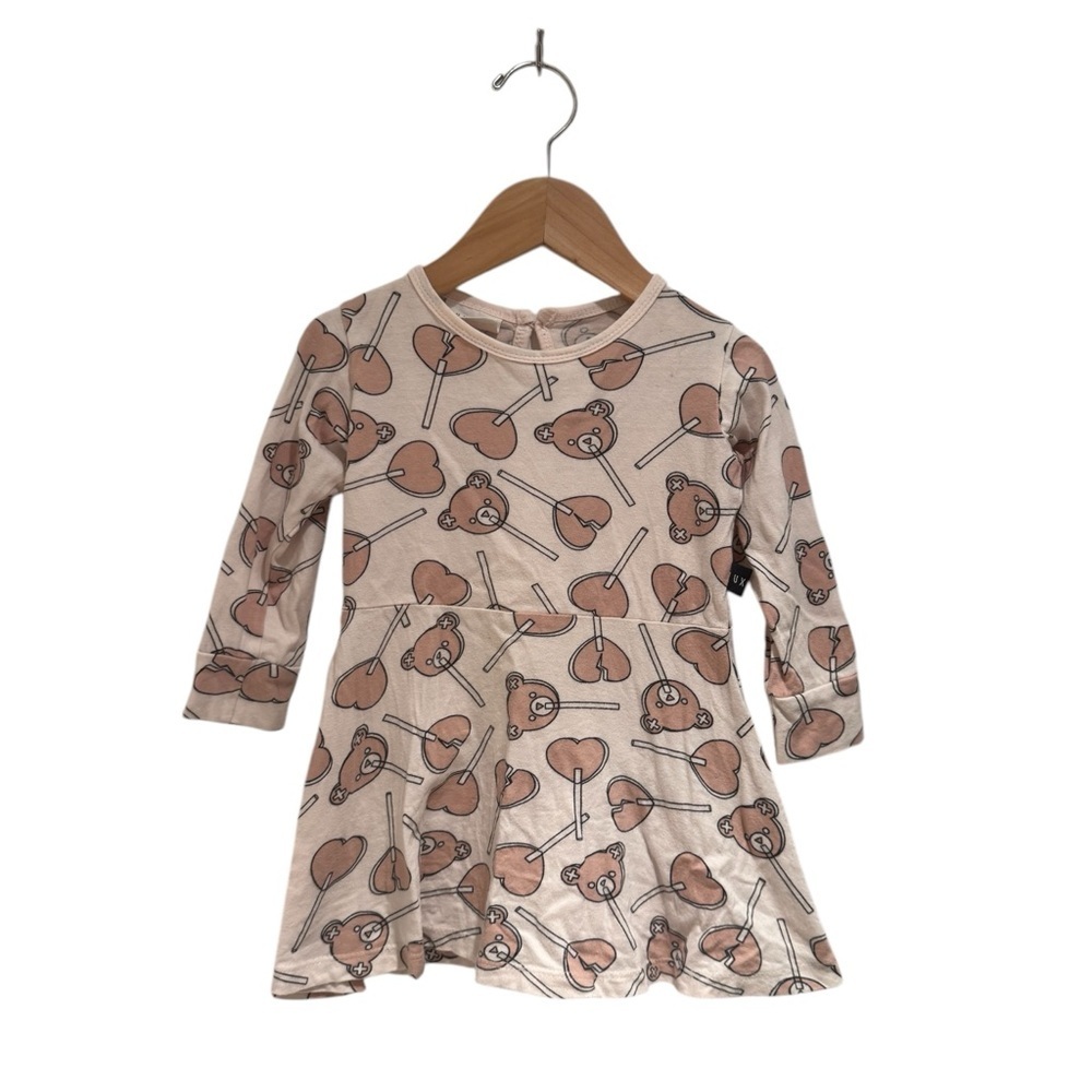 Huxbaby Soft Pink Graphic Print Dress - size 2